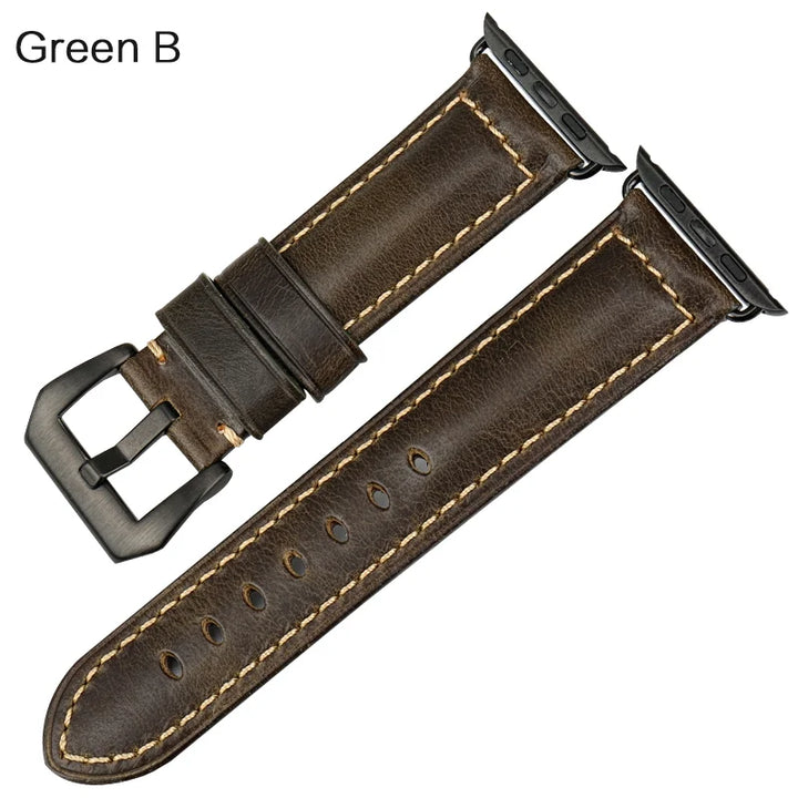 Vintage Genuine Leather Apple Watch Band Series 6–7, 38–45mm – MAIKES