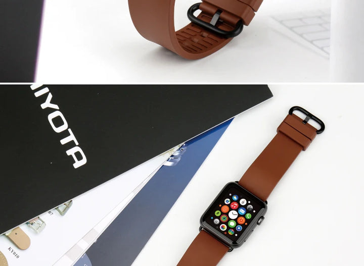 MAIKES Rubber Strap For Apple Watch Band 45mm 41mm 42mm 44mm 40mm Series 7 6 SE 5 4 3 iWatch Bracelet