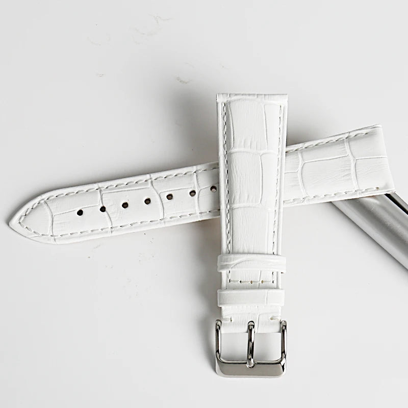 MAIKES Good quality watchbands white 14 16 18 20 22mm watch strap genuine leather watch band case for Tissot watch bracelet