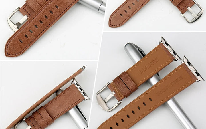 Top Quality Leather Strap For Apple Watch Band 45mm 41mm 44mm 40mm 42mm 38mm Series 7 6 SE 5 4 3 iWatch Watchband