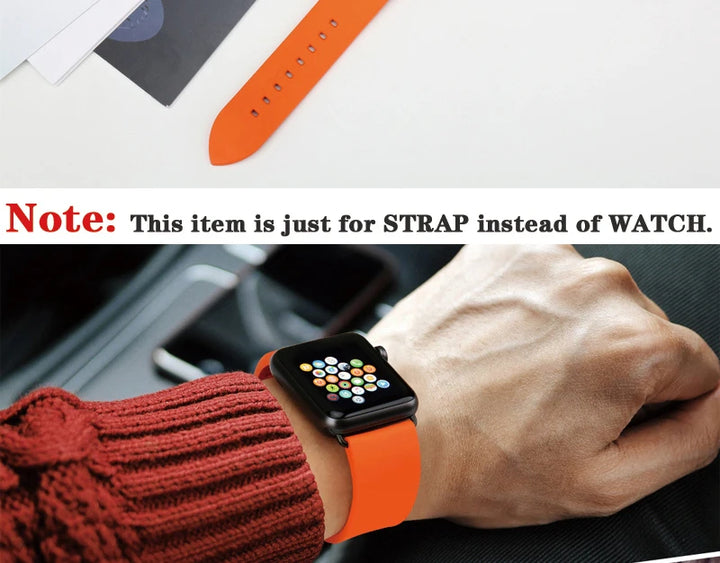 For Apple Watch Band 45mm 41mm 44mm 40mm 42mm 38mm Series 7 6 SE 5 4 3 Watchband Bracelet Sport Rubber iWatch Strap