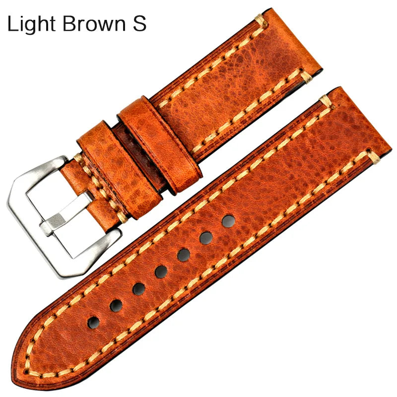 Brown Italian Cow Leather Watch Strap 20–26mm for Fossil – MAIKES