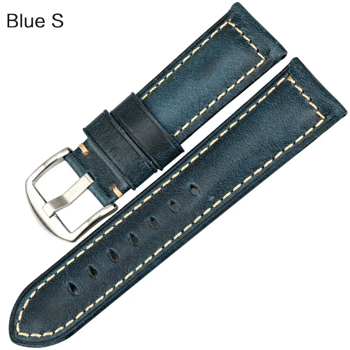Red Leather Watch Strap – Vintage Style for Panerai, Seiko, Tissot & Smartwatches