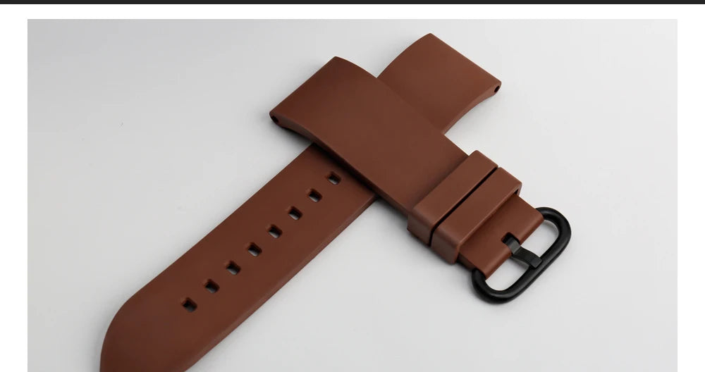 MAIKES New Design Watch Band Black 20mm 22mm 24mm Watchband Sports Fluoro Rubber Watch Strap Watch Accessories