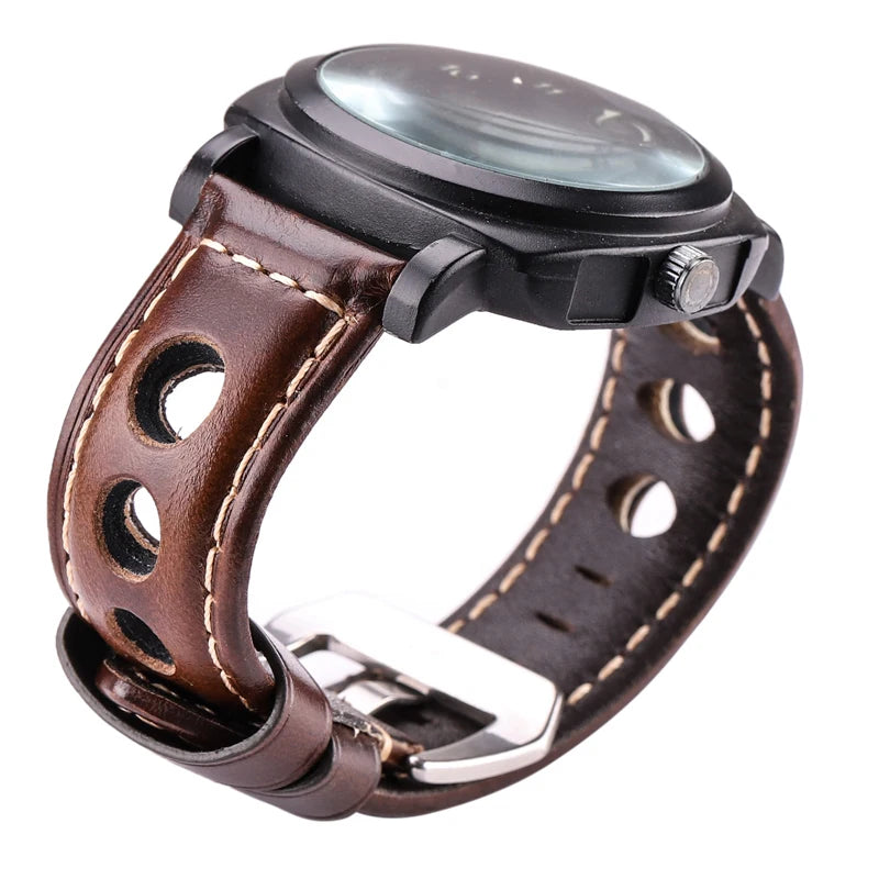 Oil Wax Cowhide Leather Watch Strap 22-24mm