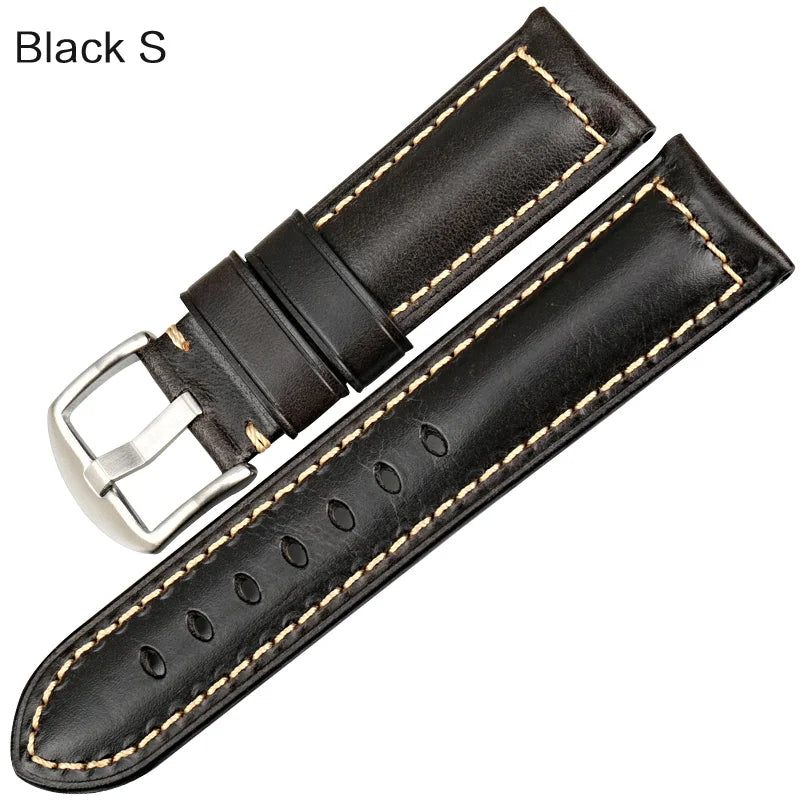 Red Leather Watch Strap – Vintage Style for Panerai, Seiko, Tissot & Smartwatches