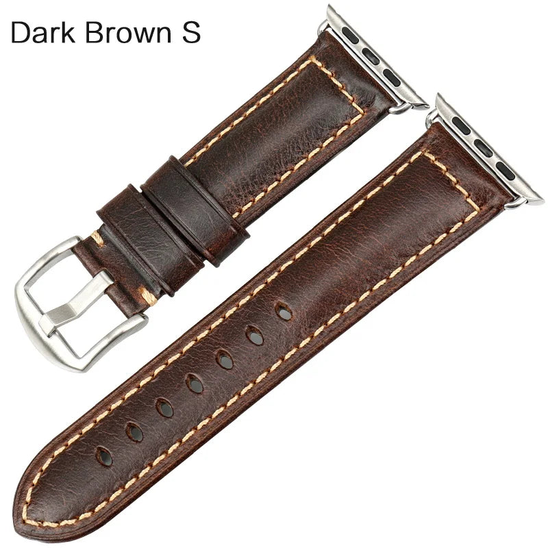 Vintage Cow Leather Apple Watch Strap – 40-45mm for Series 4-9 & SE
