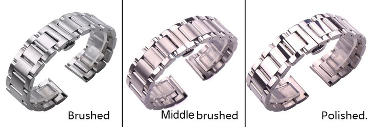 316L Stainless Steel Metal Watch Strap 18–24mm Silver