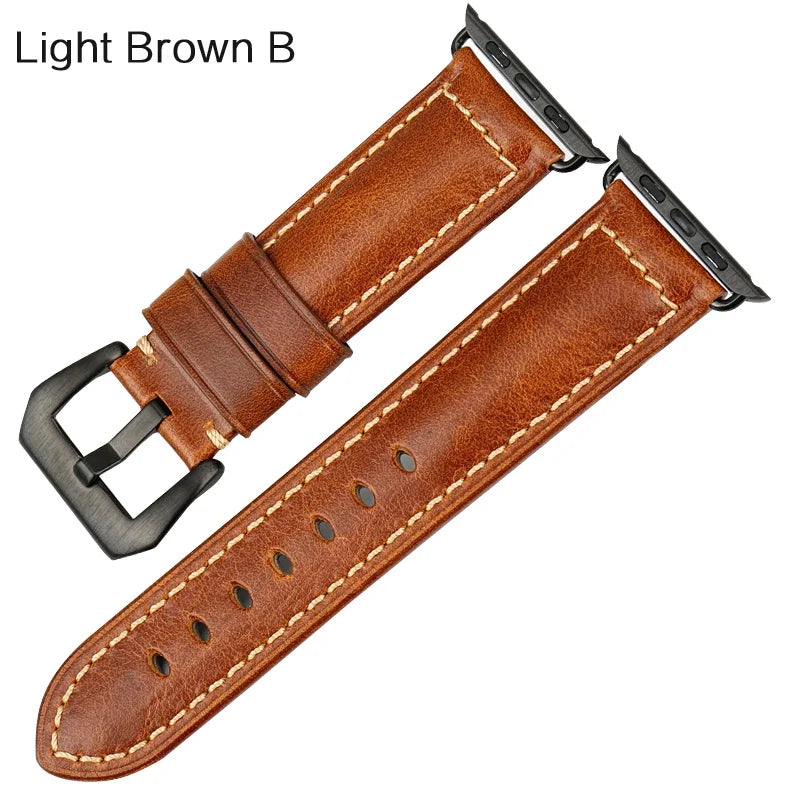 Vintage Genuine Leather Apple Watch Band Series 6–7, 38–45mm – MAIKES