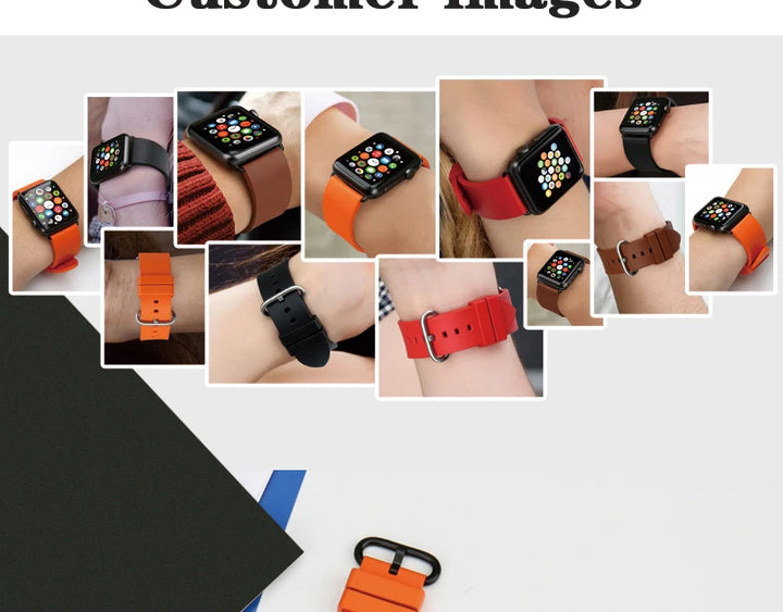 For Apple Watch Band 45mm 41mm 44mm 40mm 42mm 38mm Series 7 6 SE 5 4 3 Watchband Bracelet Sport Rubber iWatch Strap