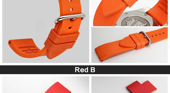 MAIKES Sports Watch Accessories Watchbands 20mm 22mm 24mm Fluoro Rubber Watch Band Fashion Rose Red Watch Strap For Casio