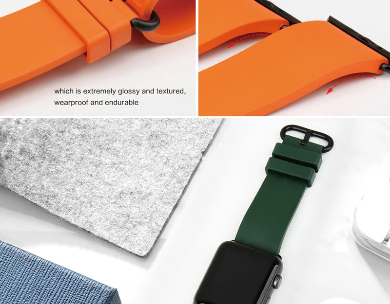 For Apple Watch Band 45mm 41mm 44mm 40mm 42mm 38mm Series 7 6 SE 5 4 3 Watchband Bracelet Sport Rubber iWatch Strap