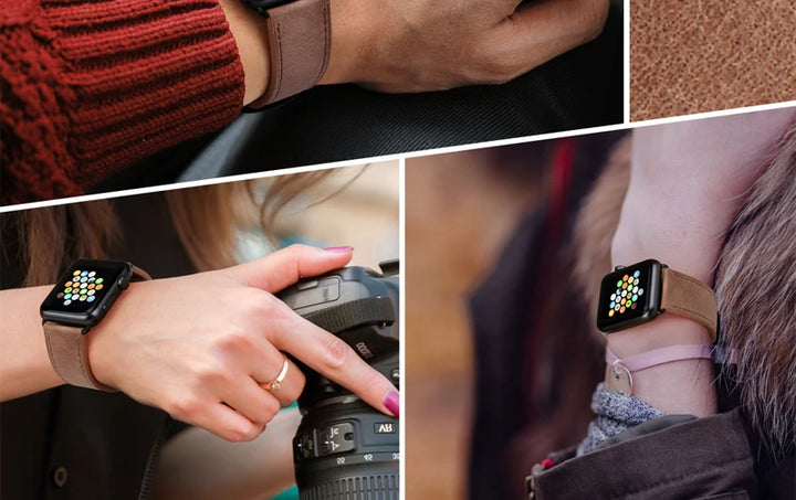 Top Quality Leather Strap For Apple Watch Band 45mm 41mm 44mm 40mm 42mm 38mm Series 7 6 SE 5 4 3 iWatch Watchband