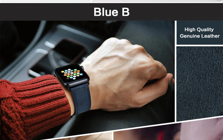 Top Quality Leather Strap For Apple Watch Band 45mm 41mm 44mm 40mm 42mm 38mm Series 7 6 SE 5 4 3 iWatch Watchband