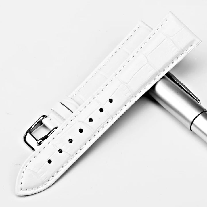 MAIKES Good quality watchbands white 14 16 18 20 22mm watch strap genuine leather watch band case for Tissot watch bracelet