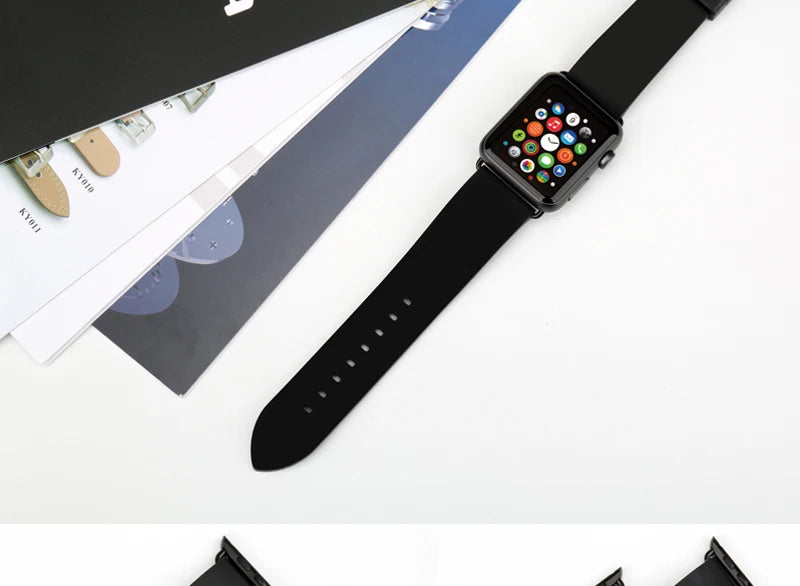 MAIKES Rubber Strap For Apple Watch Band 45mm 41mm 42mm 44mm 40mm Series 7 6 SE 5 4 3 iWatch Bracelet
