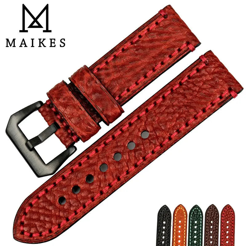 Brown Italian Cow Leather Watch Strap 20–26mm for Fossil – MAIKES