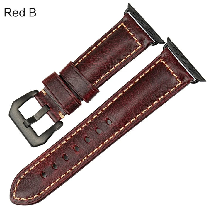 Vintage Genuine Leather Apple Watch Band Series 6–7, 38–45mm – MAIKES