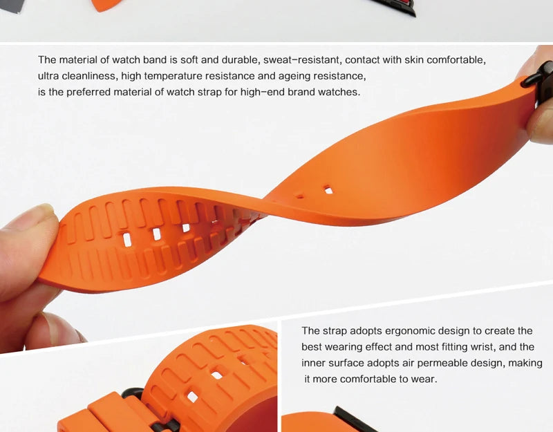 For Apple Watch Band 45mm 41mm 44mm 40mm 42mm 38mm Series 7 6 SE 5 4 3 Watchband Bracelet Sport Rubber iWatch Strap