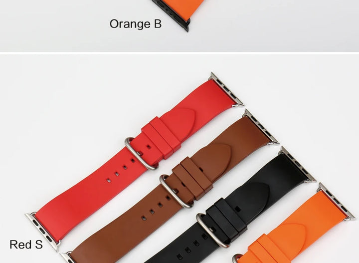 MAIKES Rubber Strap For Apple Watch Band 45mm 41mm 42mm 44mm 40mm Series 7 6 SE 5 4 3 iWatch Bracelet