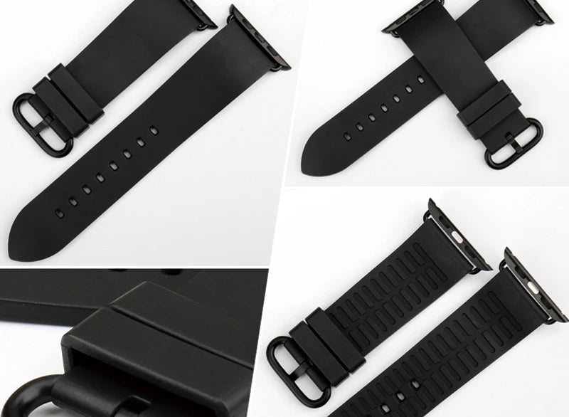 MAIKES Rubber Strap For Apple Watch Band 45mm 41mm 42mm 44mm 40mm Series 7 6 SE 5 4 3 iWatch Bracelet