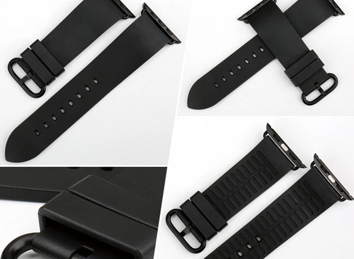 MAIKES Rubber Strap For Apple Watch Band 45mm 41mm 42mm 44mm 40mm Series 7 6 SE 5 4 3 iWatch Bracelet