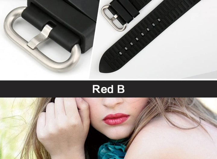 MAIKES Rubber Strap For Apple Watch Band 45mm 41mm 42mm 44mm 40mm Series 7 6 SE 5 4 3 iWatch Bracelet