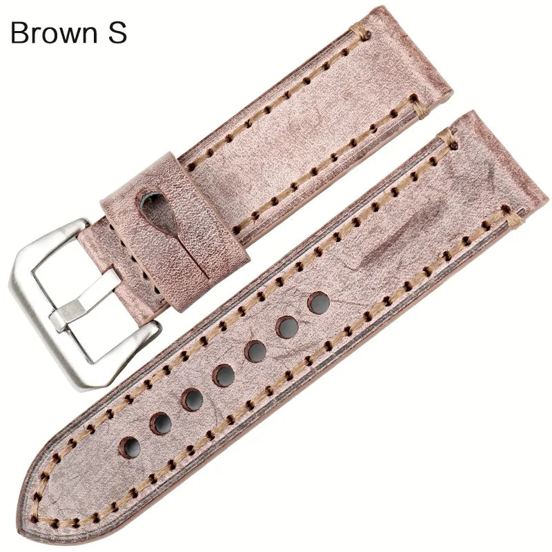 Vintage English Bridle Leather Watch Strap 22–24mm for Panerai – MAIKES