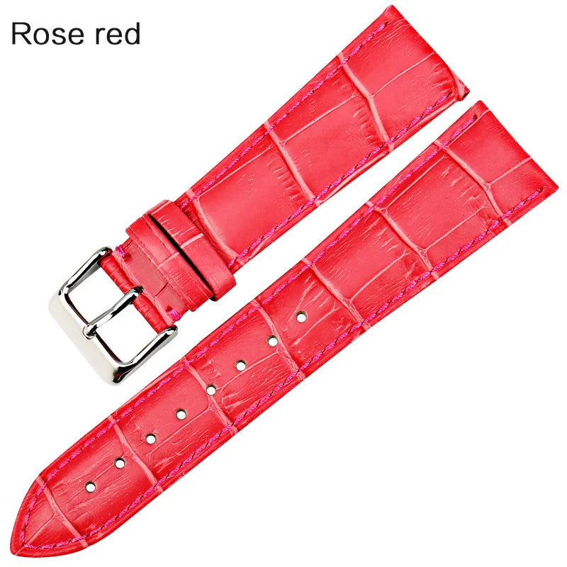 MAIKES New Fashion Watch Band Pink Women Watchbands 14 16 18 20 22 mm Genuine Leather Watch Strap Case For Casio Watch