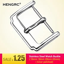 Solid Stainless Steel Watch Band Clasp 16–24mm Silver/Gold/Black