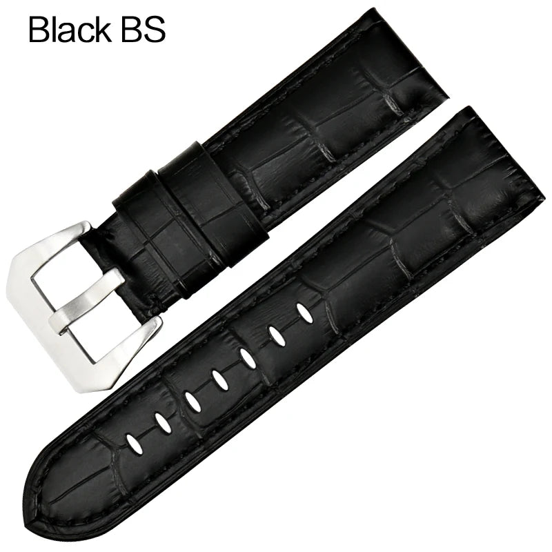 MAIKES New design 22mm 24mm 26mm watch accessories watchbands genuine leather watch band strap for Panerai watch bracelet belt