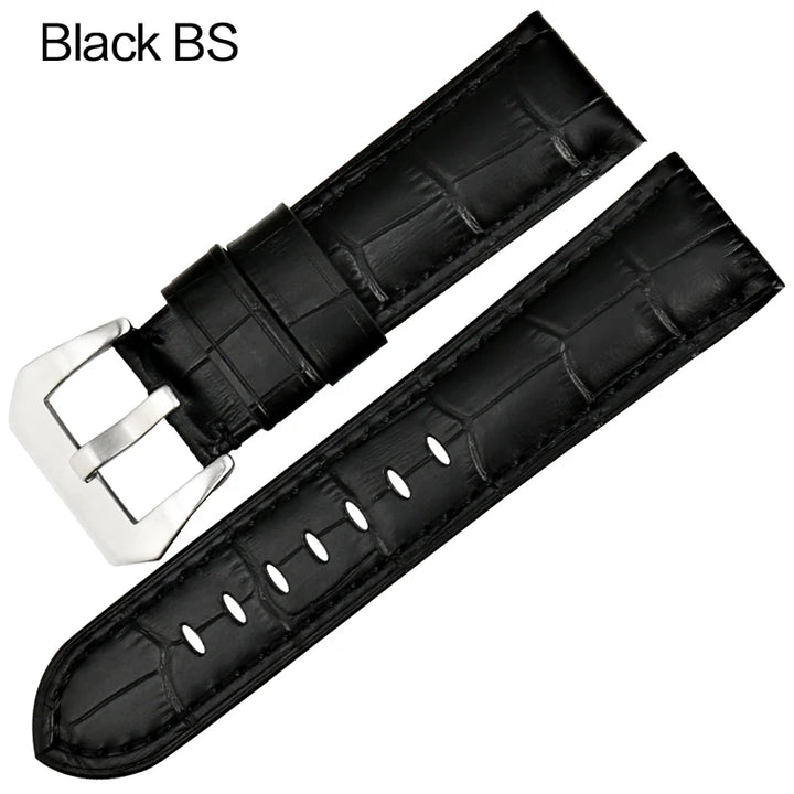 MAIKES New design 22mm 24mm 26mm watch accessories watchbands genuine leather watch band strap for Panerai watch bracelet belt