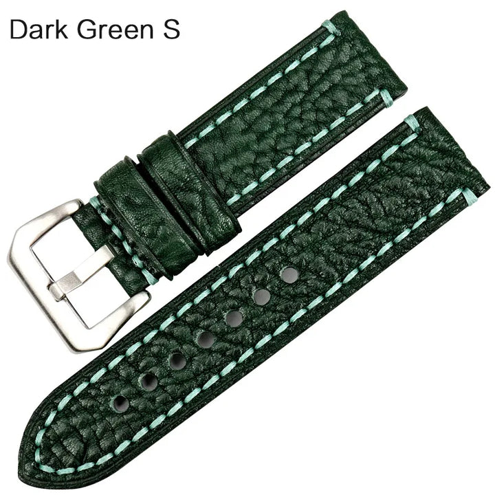 MAIKES 20mm 22mm 24mm 26mm Italian Genuine Leather Watchbands Green Watch Strap Soft Leather Watch Band For Brand Watch Bracelet
