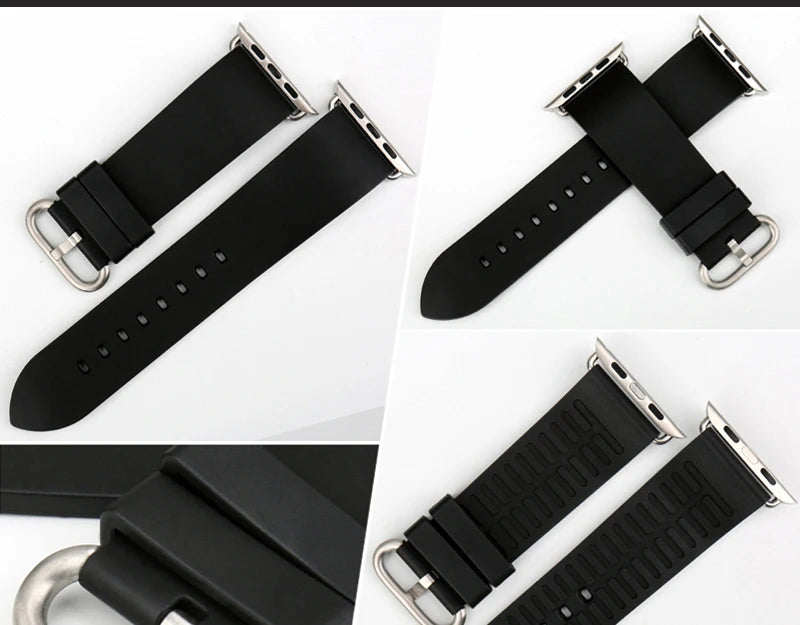 For Apple Watch Band 45mm 41mm 44mm 40mm 42mm 38mm Series 7 6 SE 5 4 3 Watchband Bracelet Sport Rubber iWatch Strap