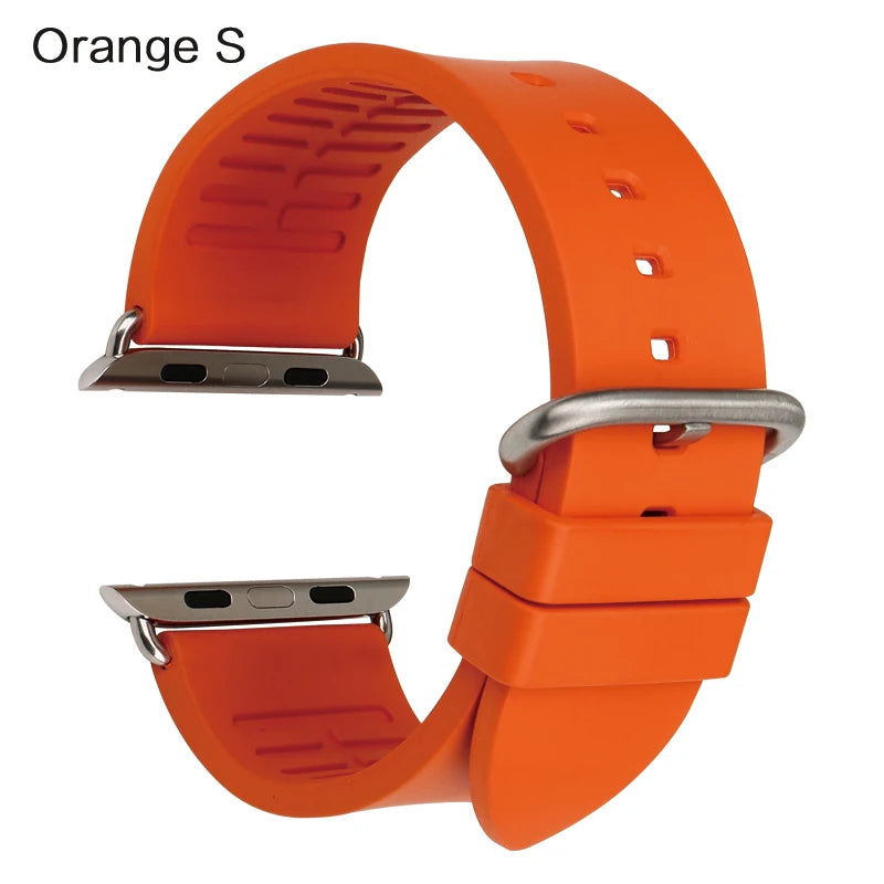 MAIKES Rubber Strap For Apple Watch Band 45mm 41mm 42mm 44mm 40mm Series 7 6 SE 5 4 3 iWatch Bracelet