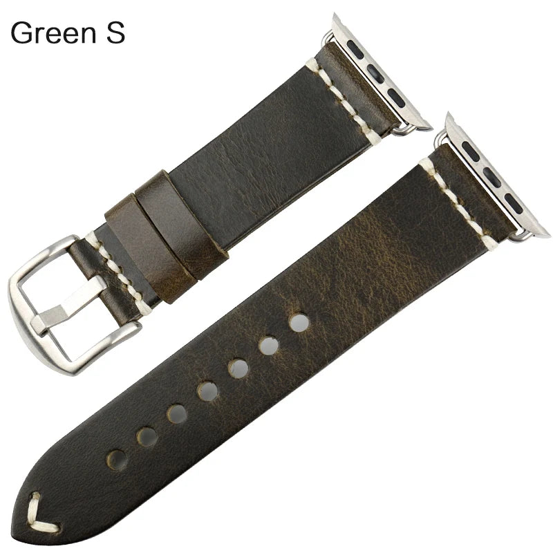 Top Leather Strap For Apple Watch Band 45mm 41mm 44mm 40mm 42mm 38mm Series 9 8 7 6 SE 5 4 3 iWatch Bracelet Watchband