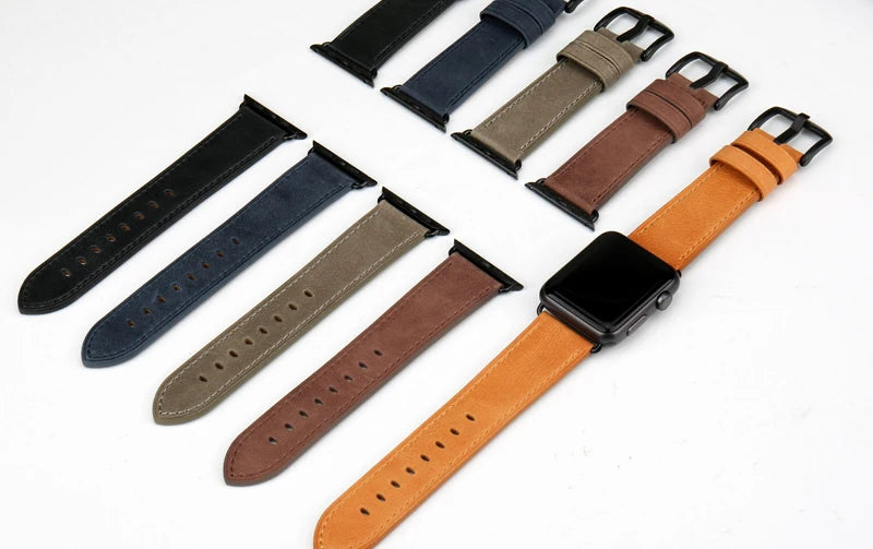 Top Quality Leather Strap For Apple Watch Band 45mm 41mm 44mm 40mm 42mm 38mm Series 7 6 SE 5 4 3 iWatch Watchband