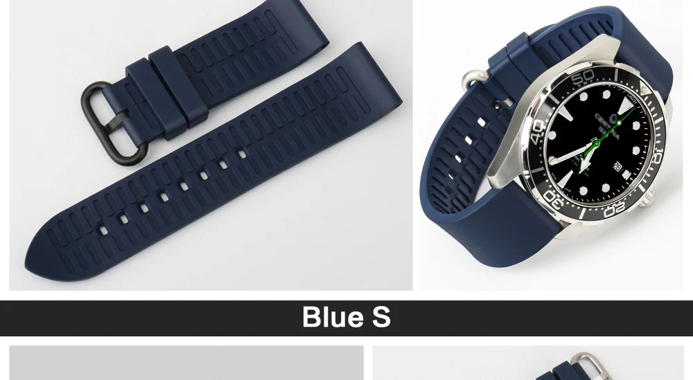 MAIKES Watch Accessories Quality Fluoro Rubber Watch Band 20mm 22mm 24mm Sport Watch Strap Orange Watchband For Omega Watch