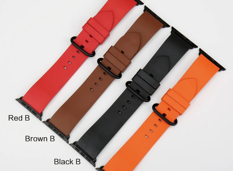 MAIKES Rubber Strap For Apple Watch Band 45mm 41mm 42mm 44mm 40mm Series 7 6 SE 5 4 3 iWatch Bracelet