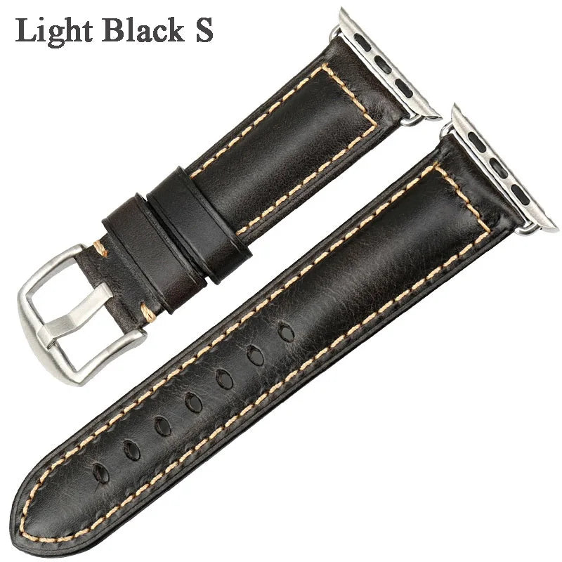 Vintage Cow Leather Apple Watch Strap – 40-45mm for Series 4-9 & SE