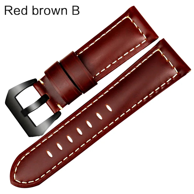 Vintage Genuine Leather Watch Strap 22–26mm for Panerai – Wheat