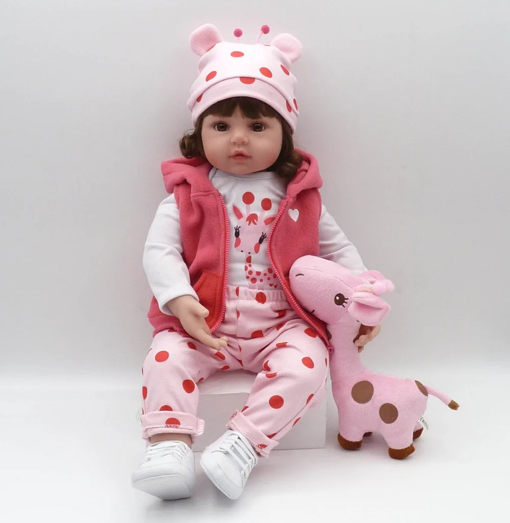 47 cm Soft Silicone Reborn Toddler Doll – Lifelike Baby Girl with Soft Body