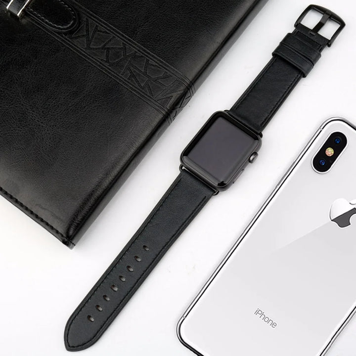 Top Quality Leather Strap For Apple Watch Band 45mm 41mm 44mm 40mm 42mm 38mm Series 7 6 SE 5 4 3 iWatch Watchband