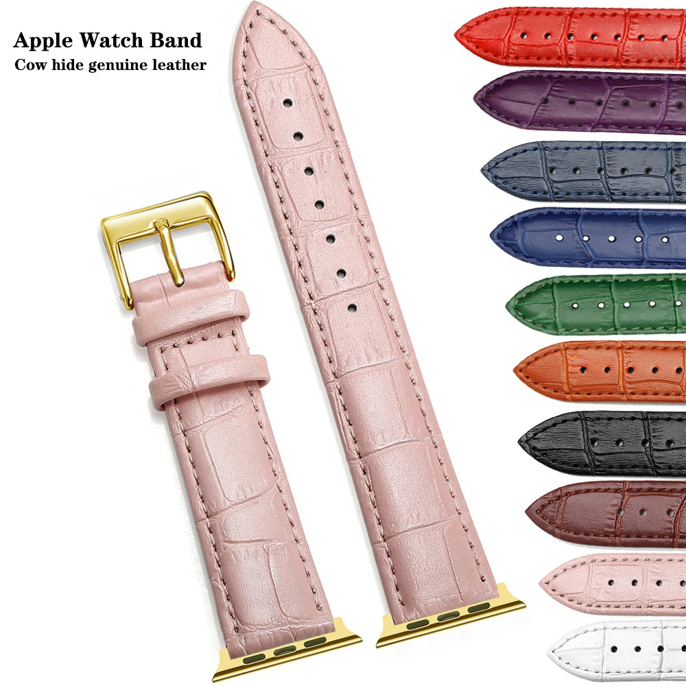 Leather Apple Watch Band (38/42mm, Series 3–6/SE Compatible)