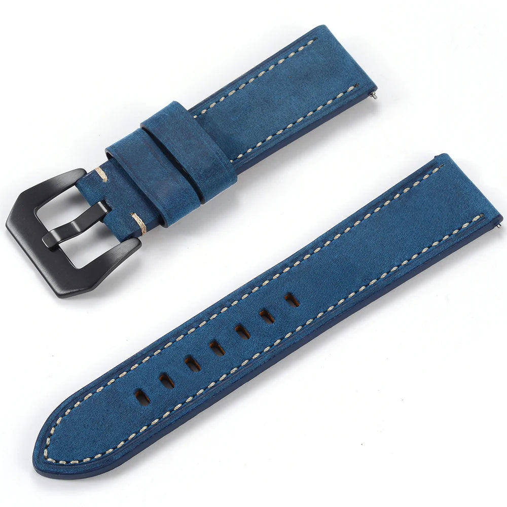 Men’s Genuine Leather Watch Band 22–24mm (Top Grain, High Quality)