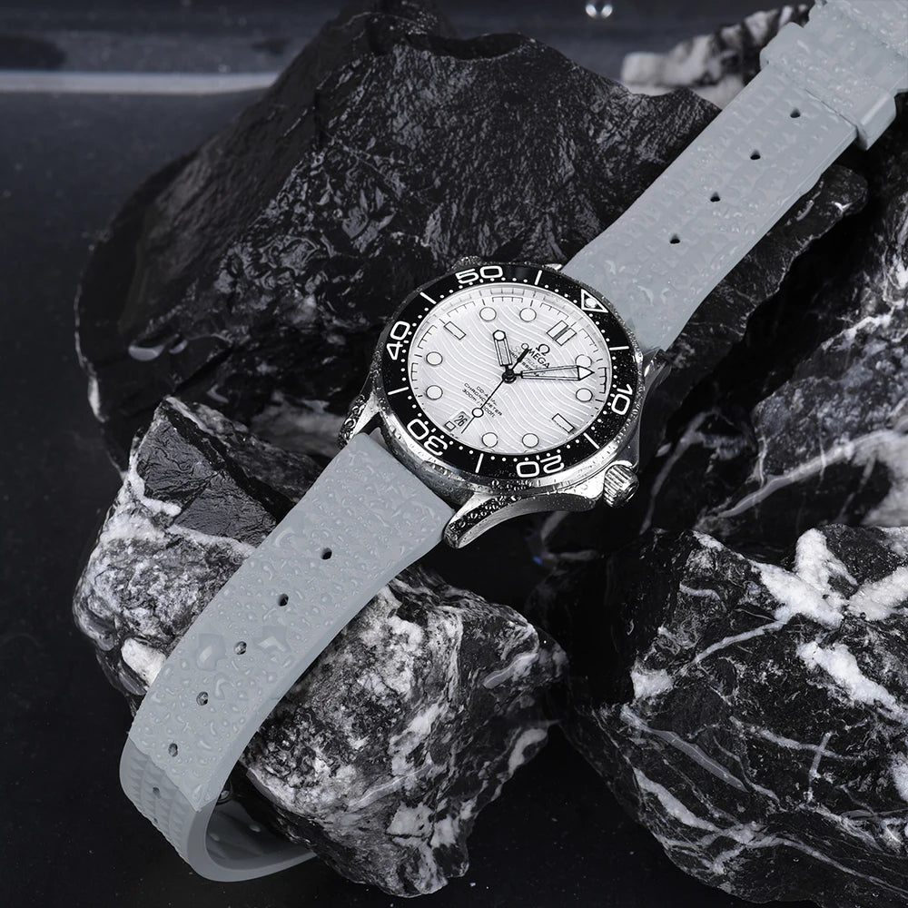 NATOBELT Quality Waffle FKM Rubber Strap 20mm 22mm Sport Quick Release Rubber Watchbands For Men's Diving Watch