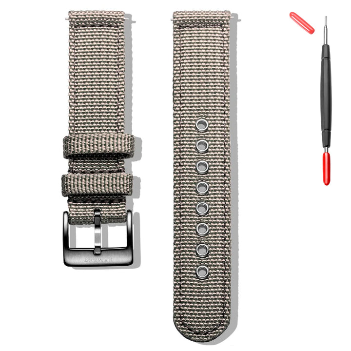 HEMSUT Nylon Quick-Release Military Watch Band (18-24mm)