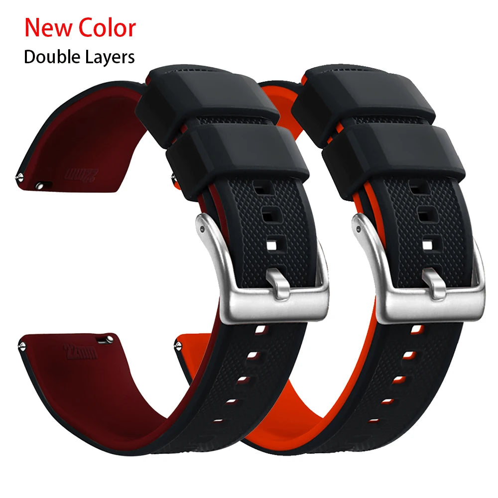 JUELONG Premium Silicone Watch Band 20mm Quick Release Rubber Strap Waterproof Men Women Replacement Watchband