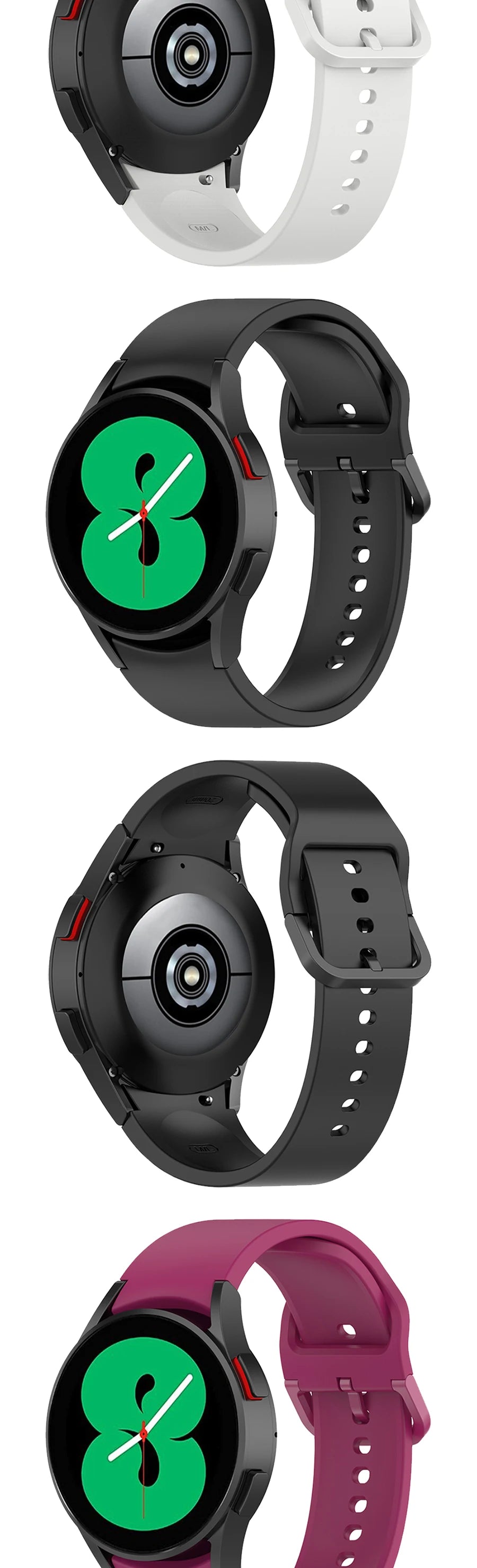 20mm Silicone Watch Strap for Samsung Galaxy Watch 40–46mm Sports Band