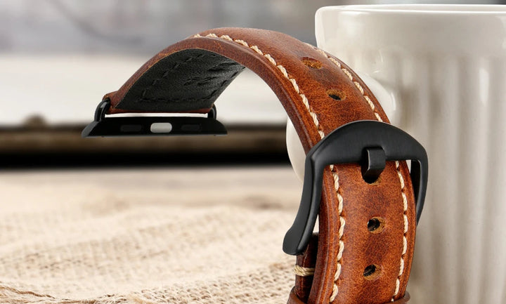 Vintage Cow Leather Apple Watch Strap – 40-45mm for Series 4-9 & SE